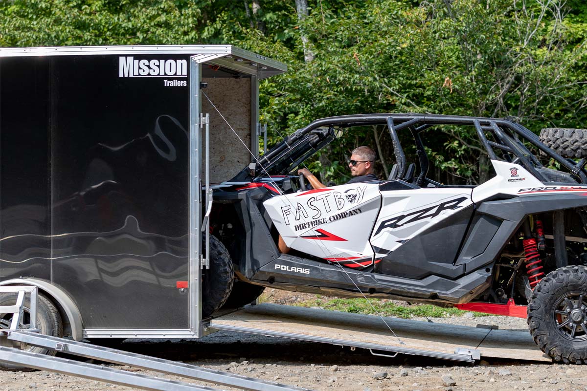 UTV Going Into Mission Enclosed Trailer